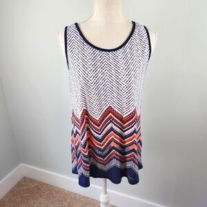 Julie's Closet Women's Sleeveless Sheer Back Hi Low Hem Top Size Large